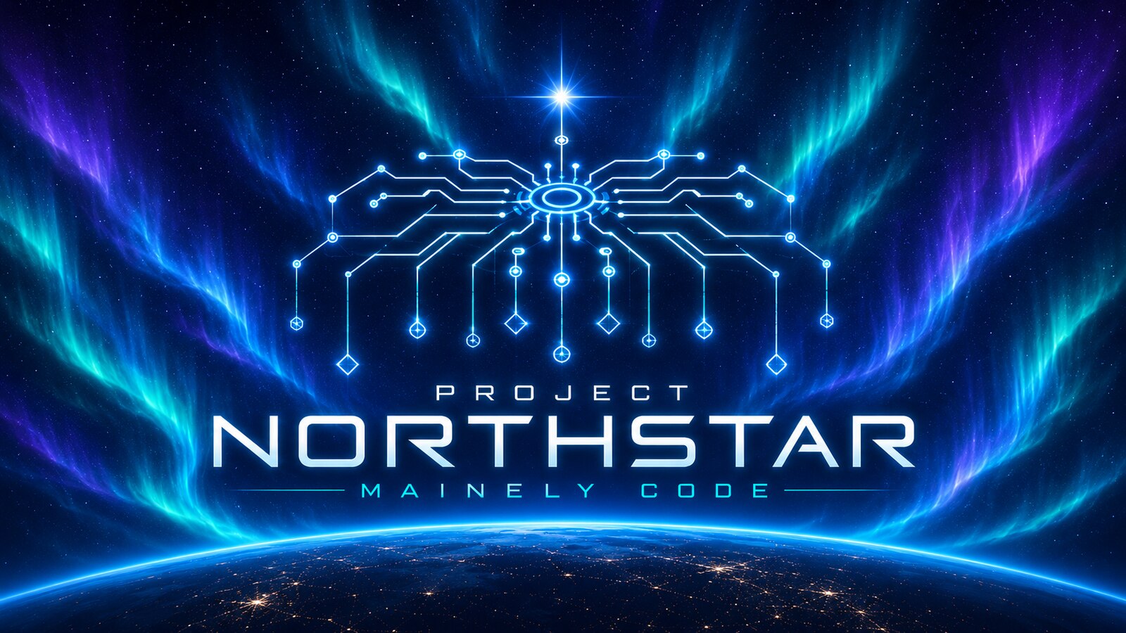 Project Northstar logo showing a luminous constellation circuit and north star in an aurora above Earth.